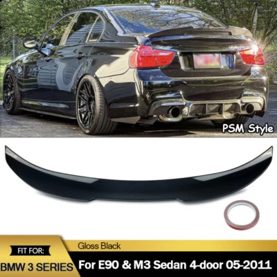 PSM Style Rear Trunk Spoiler Lip For BMW E90 3-Series M3 Sedan 4 Door 2005-2011 Foto 1 de 4