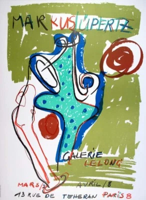 MARKUS LÜPERTZ - Galerie LELONG Paris 1989 - Originallithographie MOURLOT Paris - Bild 1 von 4