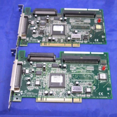 2X VINTAGE ADAPTEC AHA-2940 2940U SCSI 50 PIN PCI CONTROLLER CARDS READ - Image 1 of 3