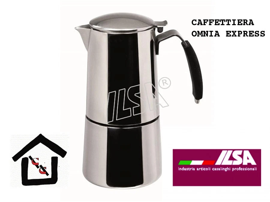 CAFFETTIERA OMNIA EXPRESS INOX 18/10 FONDO INDUZIONE 2 - 4 - 6 - TZ ILSA ART 92N Foto 1 de 1