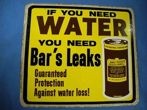 Vintage Bar's Leaks Garage Front Sticker - Dealer Window Door Sticker - Picture 1 of 4
