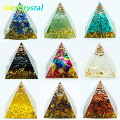 Energy Pyramid Orgonite Reiki Healing Natural Amethyst Quartz Crystal Chakra - Image 1 of 4