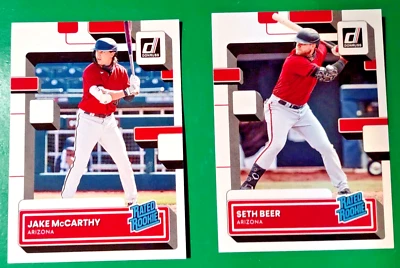 2022 Donruss Jake McCarthy & Seth Beer Rated Rookie Arizona Diamondbacks - Image 1 of 2