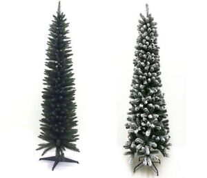 Albero di Natale slim verde Innevato 180 210 CM superfolto realistico pino mshop