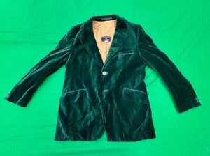 Vintage RARE Cortefiel Men's Green Velvet Blazer Jacket Size 44/L. - Picture 1 of 12