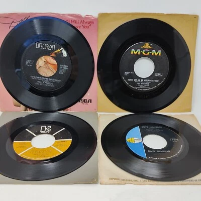 Dolly Parton The Doors The Animals Ravi Shankar 45 RPM Records Lot - Image 1 of 4