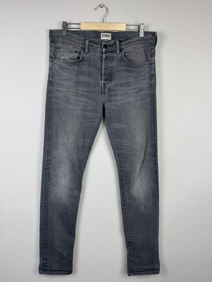 Pantalones de mezclilla EDWIN ED-80 gris ajustados cómodos botones 32/32 Foto 1 de 4