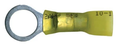 Sealed Crimp & Solder 10-12 AWG (Yellow) 3/8" Ring Terminal - 50 pack USA Made - Image 1 of 3