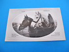 Two Farm Workers Horse Heads Real Photo Postcard