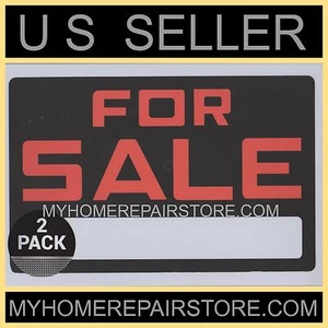 2/$7 — FOR SALE — SIGN — 8 x 12 INCH—WEATHERPROOF PLASTIC—ORANGE ON BLACK&WHITE - Picture 1 of 10