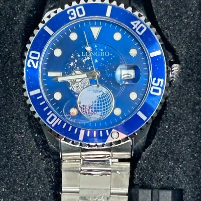 Reloj Olevs Longbo Cielo Estrellado Luminoso Cuarzo Moda Moda Hombres Foto 1 de 4