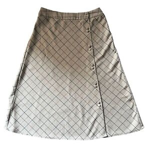Mango MNG Skirt Womens Small Plaid Aline Casual Button Front