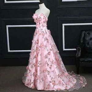 3D Chiffon Flower Printed Organza Lace Fabric DIY Wedding Bridal Dress Cloth 1YD - Picture 1 of 15