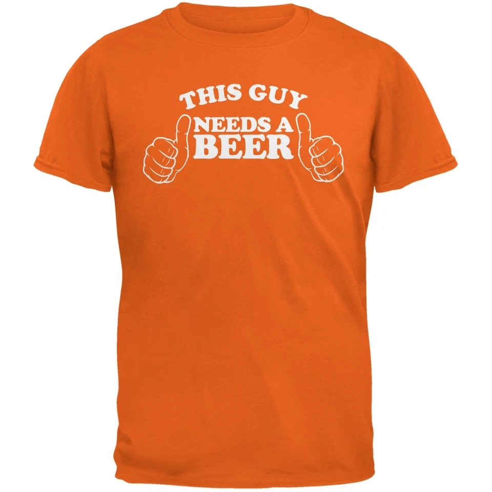 Camiseta This Guy Needs a Beer naranja adulto Foto 1 de 1