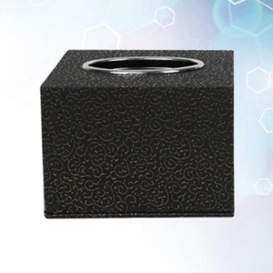 Tissues Cube Box Cover Black Home Napkin Container Tissue Holder - Picture 1 of 11