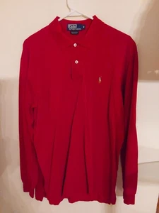 Ralph Lauren Poloshirt Rot Langarm Herren Größe M - Bild 1 von 5