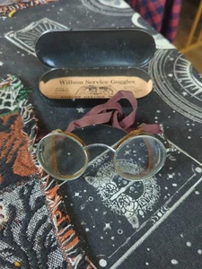 Antique Universal Willson Service Goggles Steampunk Safety Glasses w/Case 1917 - Picture 1 of 13