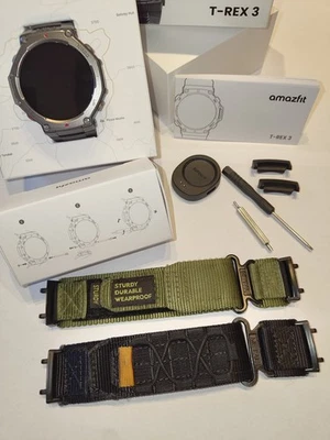 Amazfit T-Rex 3 Onyx Black Smartwatch Outdoor-Uhr Sportuhr wasserdicht  - Bild 1 von 4