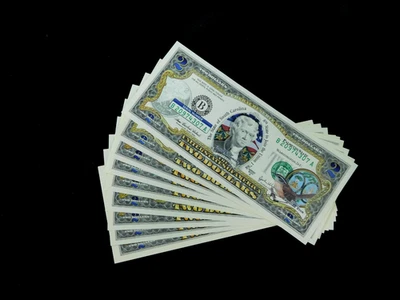 Lot of 10x 2003 $2 Colorized Federal Reserve Notes - UNC - Image 1 of 4