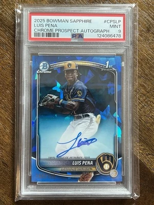 2025 Bowman Sapphire Edition Chrome Prospect Autographs Luis Pena NUKE! /199 - Image 1 of 2