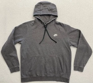 Nike Hoodie Mens Large Gray Pullover Small Embroidered Logo B13 - Picture 1 of 8