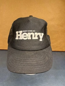 Vintage Henry Filters Inc Black Mesh USA Made Snapback Hat - Picture 1 of 9
