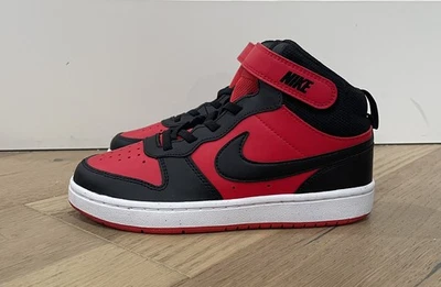 Nike Court Borough Mid 2 (PSV) vermelho universitário preto branco CD7783 infantil tamanho 2Y - Imagem 1 de 4
