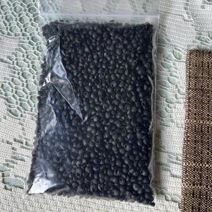 VINTAGE 1950er - schwarze 4 Unzen - winzige runde Muscheln - Handarbeit ~ Matrosen Valentinstag - Bild 1 von 3