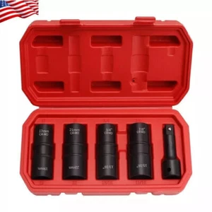 5pc Flip Thin Wall 1/2" inch Drive Metric SAE 8 Sizes Impact Sockets Auto US hot - Picture 1 of 7