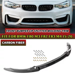 CS Style Carbon Fiber Front Bumper Lip Splitter Fits BMW F80 M3 F82 F83 M4 15-20 - Foto 1 di 11