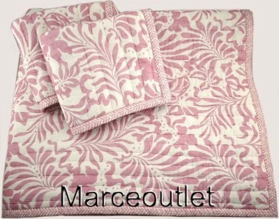 Aqua Printed Reversible KING Quilt & Shams Set Pink Floral - Image 1 of 3