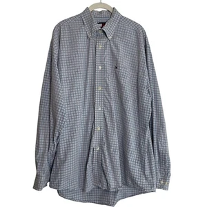 Camicia uomo Tommy Hilfiger abbottonata grande cotone azzurro rosso bianco a quadri - Foto 1 di 5