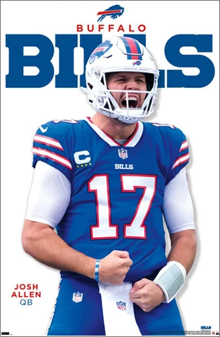 Josh Allen TOUCHDOWN ROAR Buffalo Bills NFL Football 22x34 Wall POSTER Cover