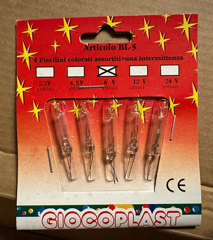 Ricambio 5 Luci Pisellini Bianchi 6v 4+1 Intermittente - Per Collane Da 35 Luci - Immagine 1 di 1