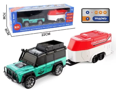 RC Micro 1/64 DEFENDER 90 TRUCK W/ Trailer + LED RC Truck 2.4ghz *GREEN* - Image 1 of 4