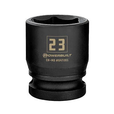 Powerbuilt 1/2 Inch Drive x 23 MM 6 Point Impact Socket - 647281 - Image 1 of 4