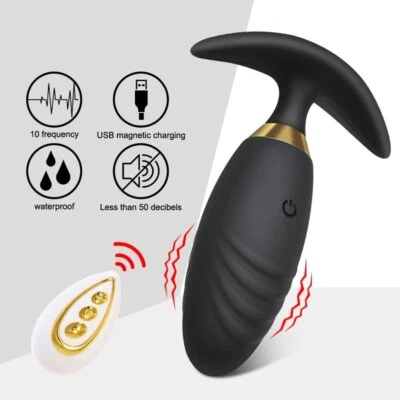 Masajeador de próstata masculino vibrador de clítoris punto G anal tapón trasero juguetes sexuales para mujeres Foto 1 de 4