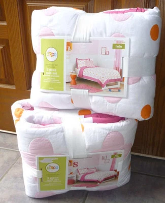 Juego de cama Circo rosa punto flor niñas edredón falso-F/Queen-Twin-Naranja blanco algodón Foto 1 de 4