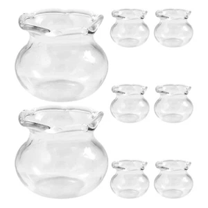 8pcs Doll House Fish Tank Empty Mini Aquarium Tank Bowl Small Goldfish Tanks - Picture 1 of 12