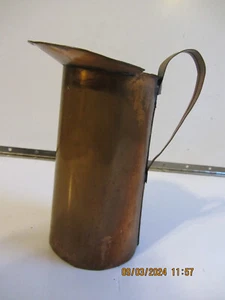 PRIMITIVE ANTIQUE COPPER WATER MILK PITCHER 7-3/4" TALL - Picture 1 of 4