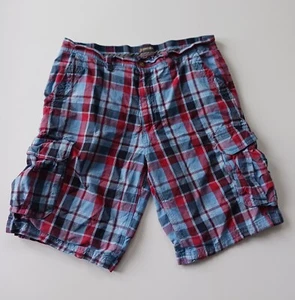 Pantalones cortos a cuadros Eddie Bauer para hombre talla 34 azul rojo - Imagen 1 de 6