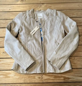 Diesel NWT Women’s Full zip Sheep Leather jacket size XS Cream Cc - Picture 1 of 12