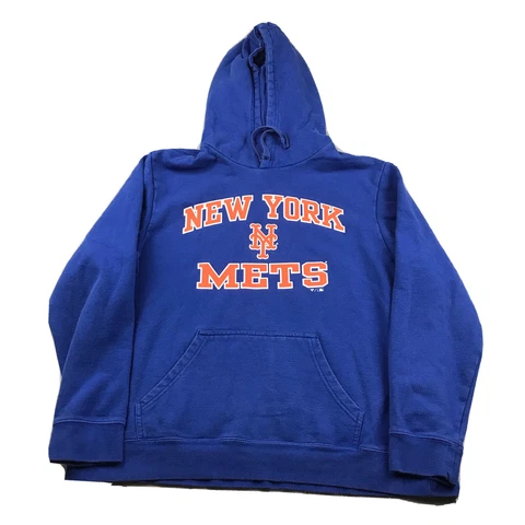 Fanatics New York Mets Hoodie Men XL Blue MLB Baseball Graphic Hooded Sweatshirt Cover
