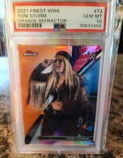 2021 Topps Finest Orange Refractor Toni Storm PSA 10 GEM MINT WWE AEW #'D /25 