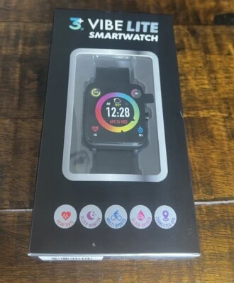 Sealed 3+ Vibe Lite Smartwatch Fitness Trackers Blood Oxygen Heart Rate Black - Image 1 of 2