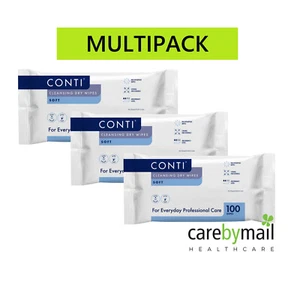 3 x Conti Soft Large Patient Dry Cleansing Wipes 100 Synergy Medical Care Home - Picture 1 of 2