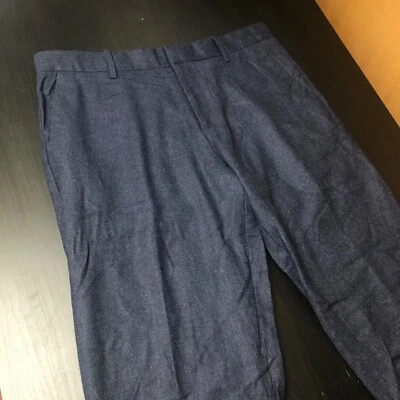 Gap 34 x 32 ** прямой крой шерстяная смесь эластичной темно-синий платье брюки - Изображение 1 из 4