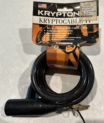 Kryptonite KryptoCable IV Cable Lock 6’ W/ 2 Keys New - Image 1 of 4