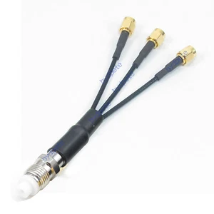 Y splitter type Cable 1x FME female to 3x SMA male plug RG316 Coaxial cable Coax - Zdjęcie 1 z 5