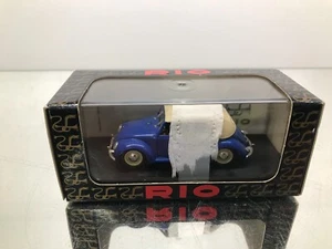 RIO 93.1 VOLKSWAGEN VW BEETLE CLOSED CABRIOLET 1949 -BLUE 1:43- GOOD IN BOX - Picture 1 of 7